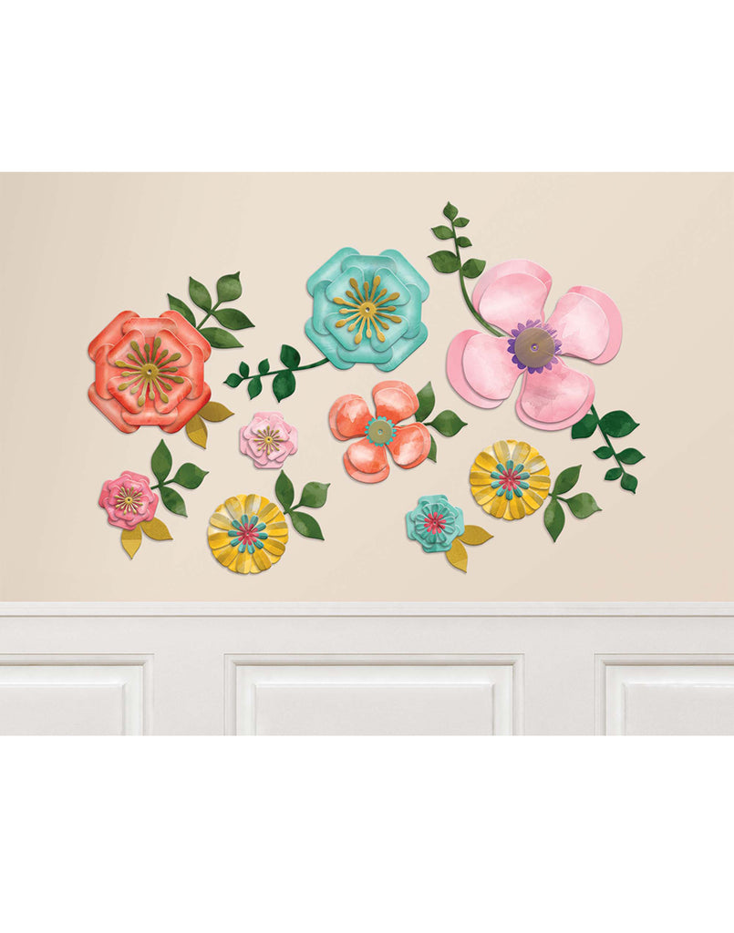 Bright Flowers Party Wall Cutouts