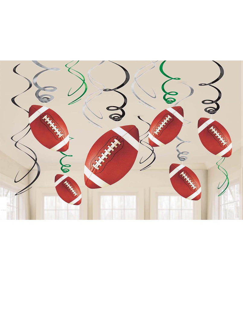 Football Party Swirl Hanging Decorations