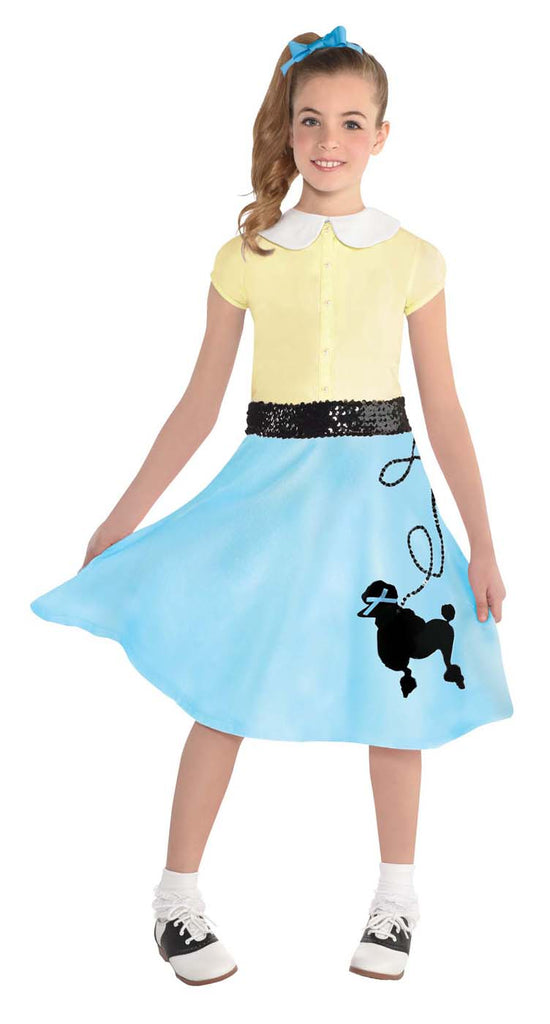 50S Child Blue Poodle Skirt