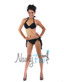 Black Halter Swimwear Padded Bikini Swimsuit Set