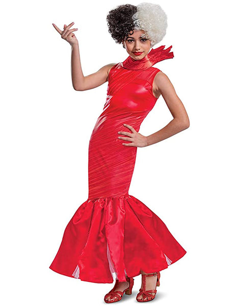 Cruella Live Action Girls Red Deluxe Costume