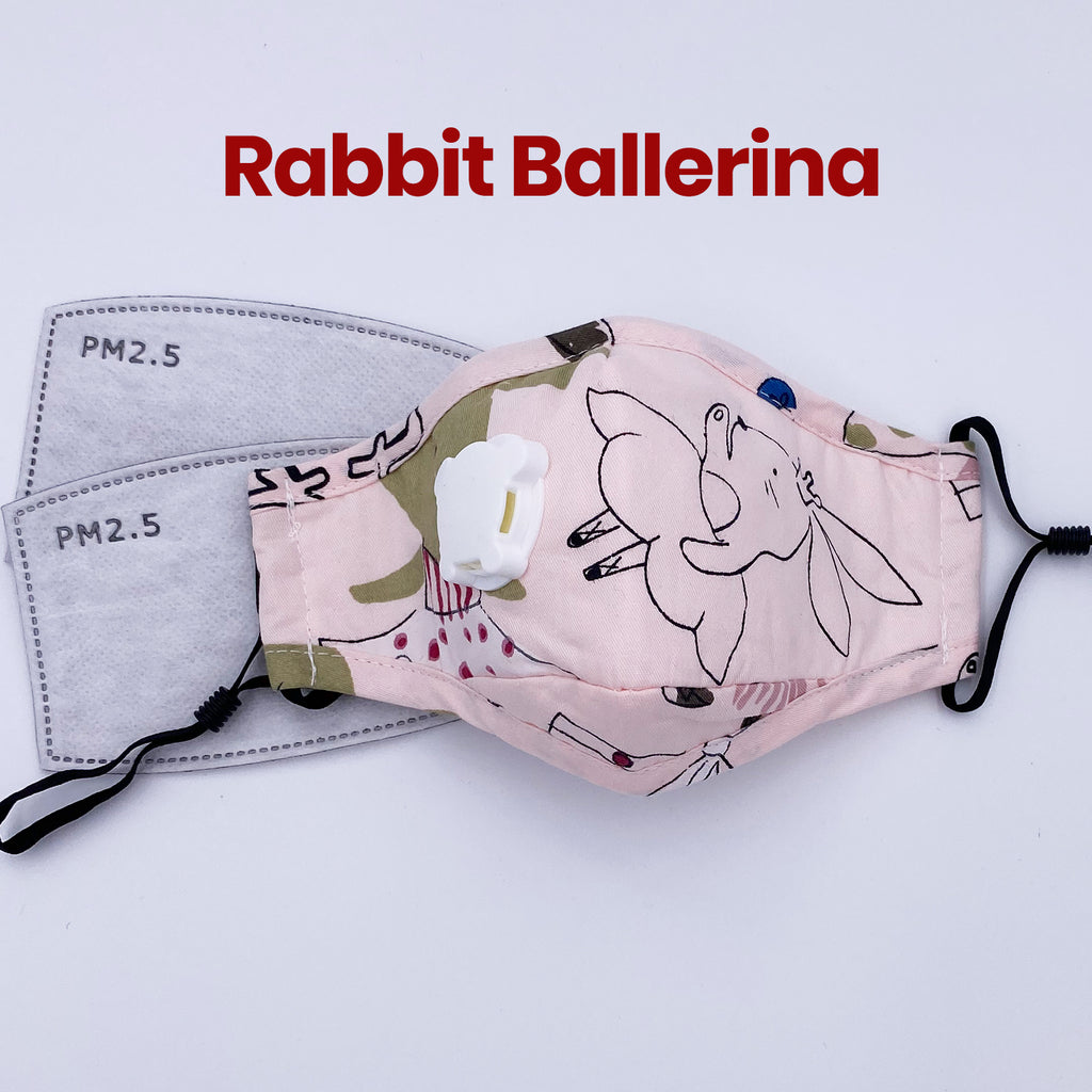 [10 PACK] BALLERINA Kids Cotton Valve Filter Mask