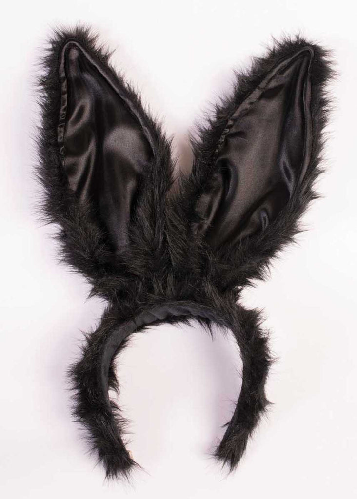 Black Bunny Ear Adult Headband