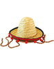 Small  Straw Sombrero Red Pom Pom Hat