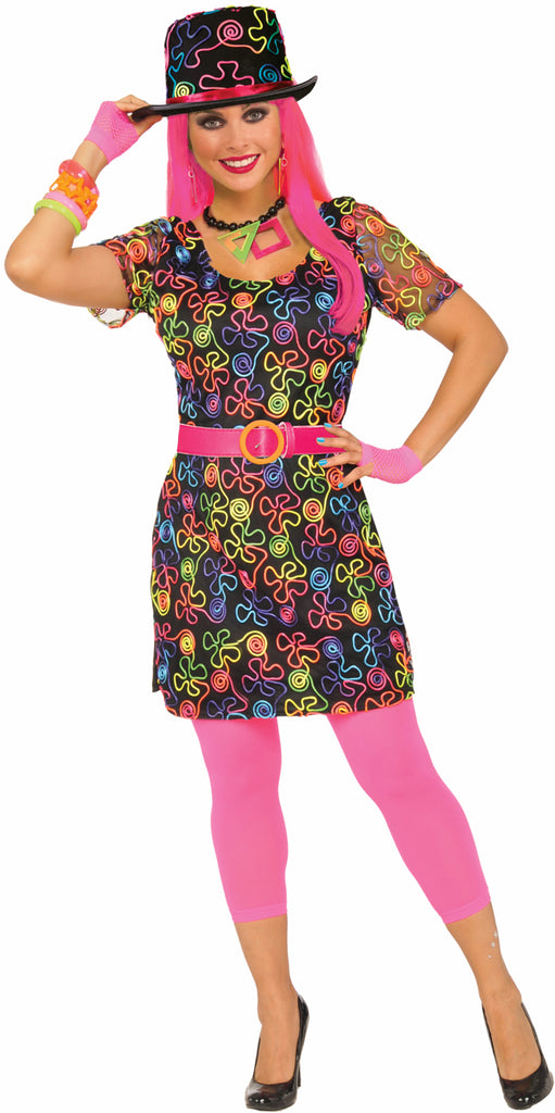Neon Flower Adult Party Dress