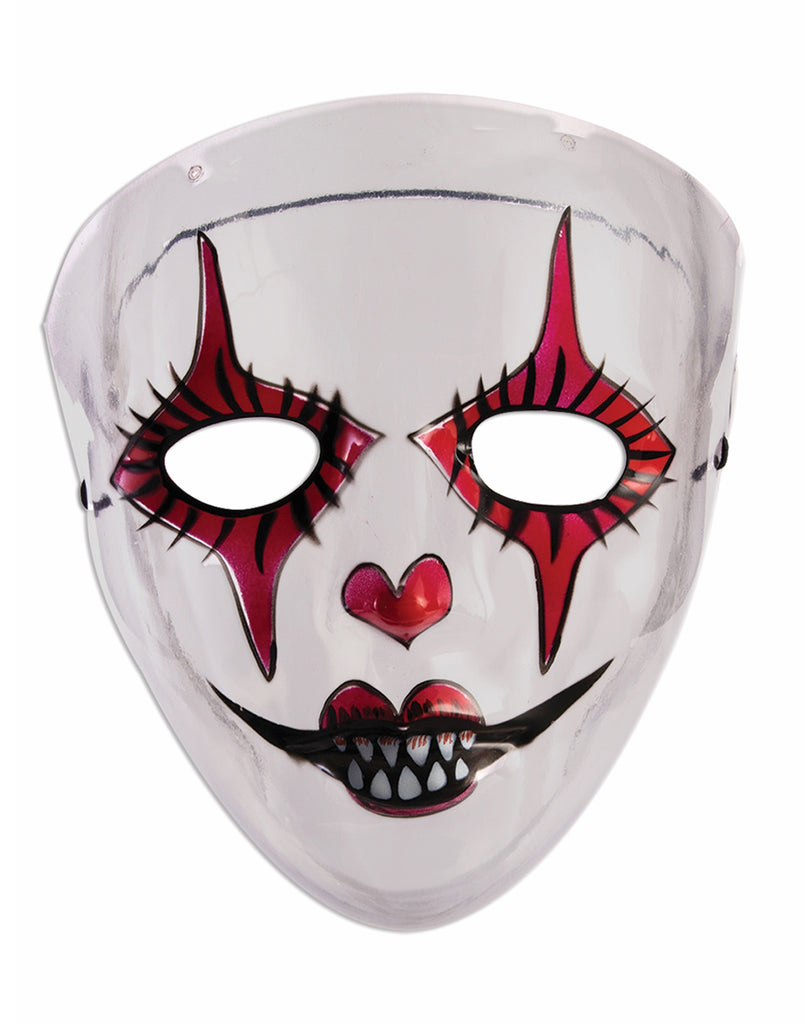 Transparent Evil Harlequin Adult Mask