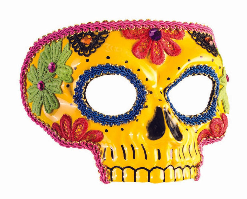 Day Of The Dead Yellow Adult Mask