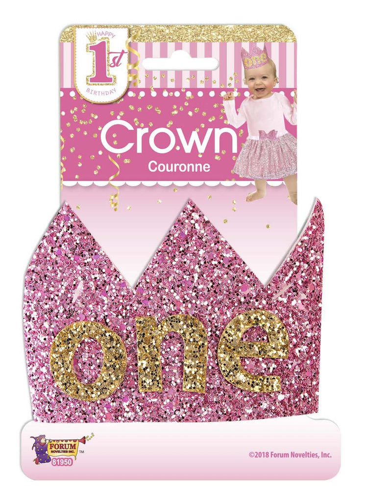 1st Birthday Infant Girls Glitter Crown