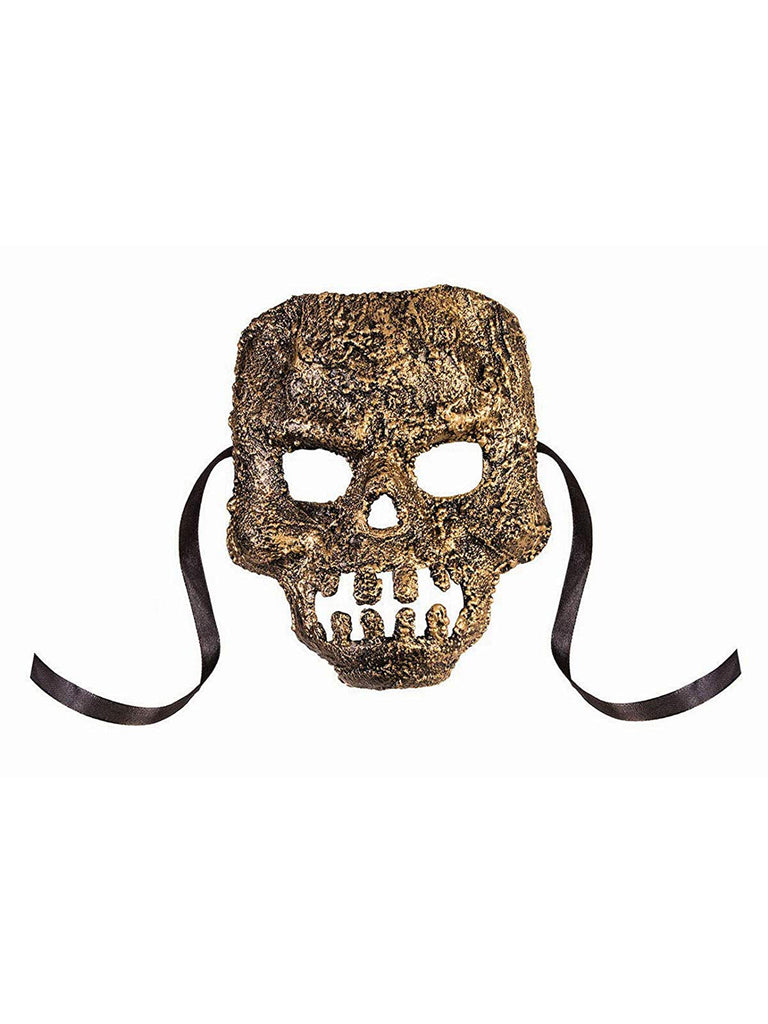 Textured Gold Skull Adult Mask
