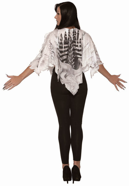 Skeleton Adult Costume White Poncho