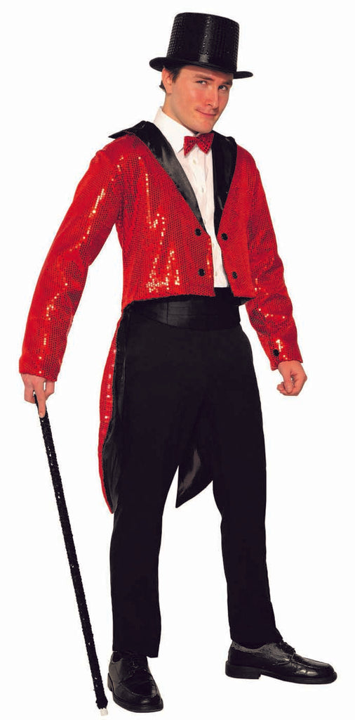 Red Sequin Adult Tailcoat Jacket