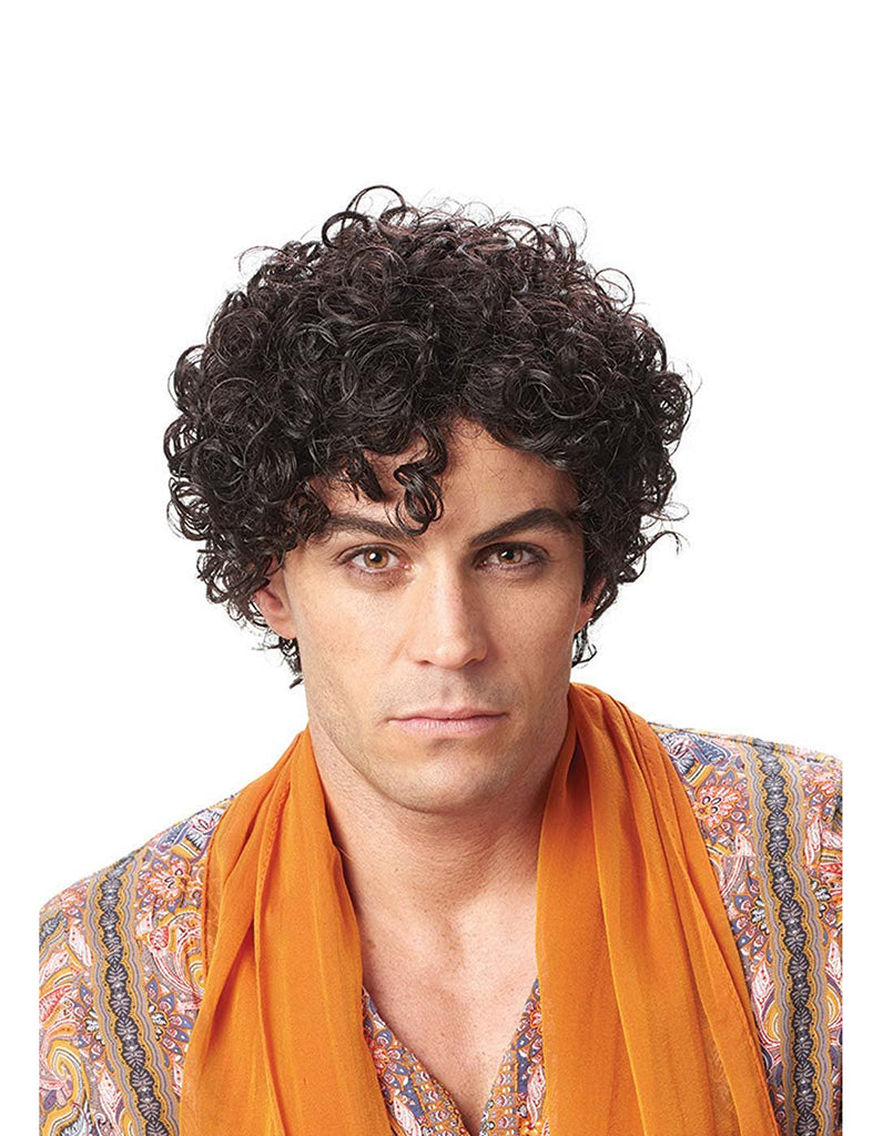 Persian Prince Men's Short Black Curly Costume Wig