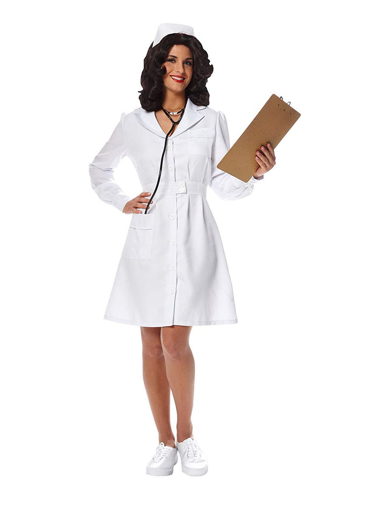 Vintage Nurse Adult White Costume