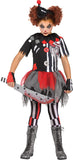 Sinister Circus Girls Child Clown Costume
