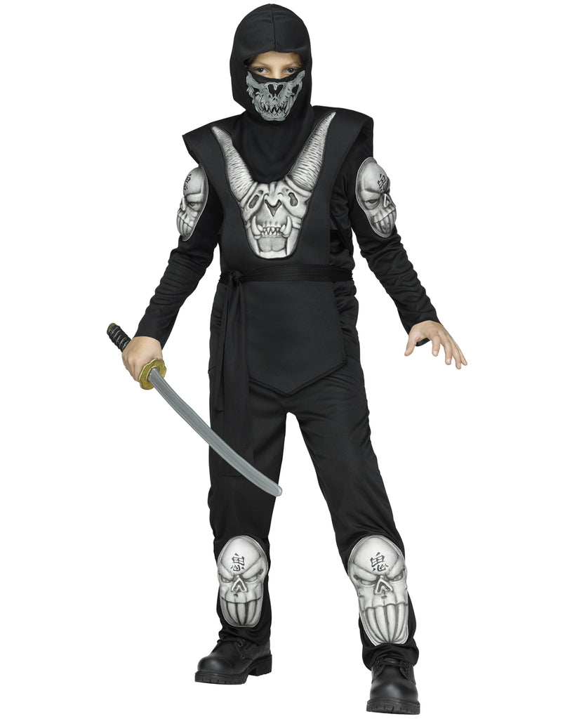 Black Demon Ninja Boys Halloween Costume-L