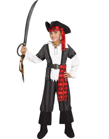 Blue Striped Mens Adult Pirate Costume