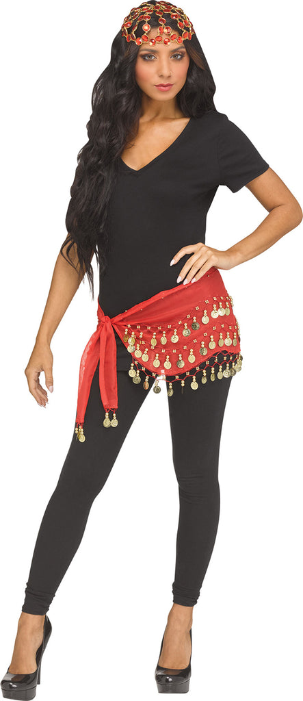 Red Mystic Gypsy Belly Dancer Womens Sash