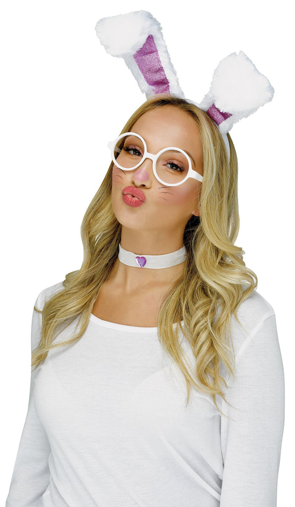 White Bunny Animal Selfie Womens Accessory Set