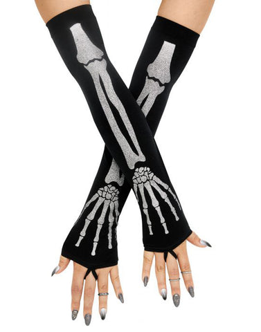 Skeleton Adult Fingerless Gloves
