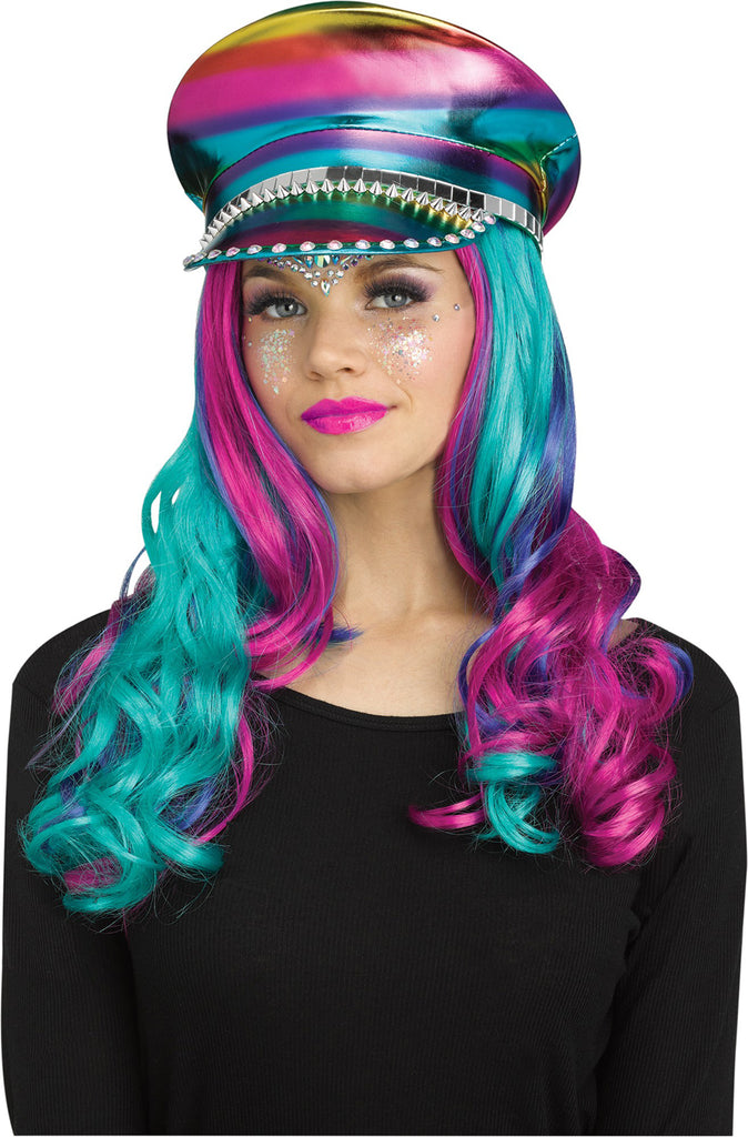 Rainbow Festival Womens Rave Costume Hat