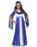 Greek Empress Girls Roman Blue Toga Halloween Costume