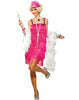 Flapper Womens Magenta 20s Gatsby Halloween Costume-S