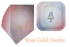 Rose Gold Ombre Girls Party Supplies & Decorations