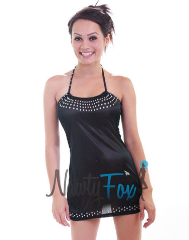 Black Pin-Tucked Tube Strapless Dress