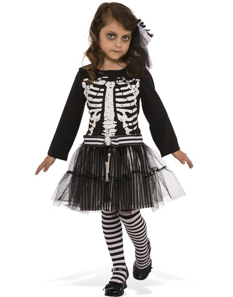 Little Skeleton Girls Ghoul Costume