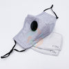 [10 PACK] Gray Cotton 3 Layer Mask with Valve + 2 Filters