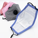[3 PACK] Black Plaid Cotton 3 Layer Mask with Valve + 2 Filters