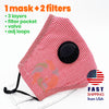 Red Plaid Cotton 3 Layer Mask with Valve + 2 Filters