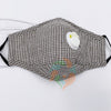 Gray Plaid Cotton Face Mask with Valve + Filters
