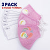 [3 PACK] Pink Plaid Cotton Face Mask with Valve + Filters