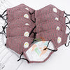 [10 PACK] Red Plaid Cotton Face Mask with Valve + Filters