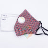 Red Plaid Cotton Face Mask with Valve + Filters