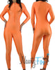 Orange Mock Neck Long Sleeve Unitard Dancewear Bodysuit Costume-Reg and Plus Size