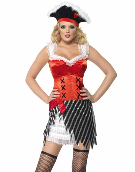 Sultry Pirate Wench Red Costume