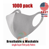 [1000 PACK] Gray Face Mask 1-LAYER Fabric S/M