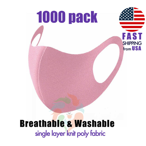[500 PACK] Black Washable Reusable One Layer Fabric Mask