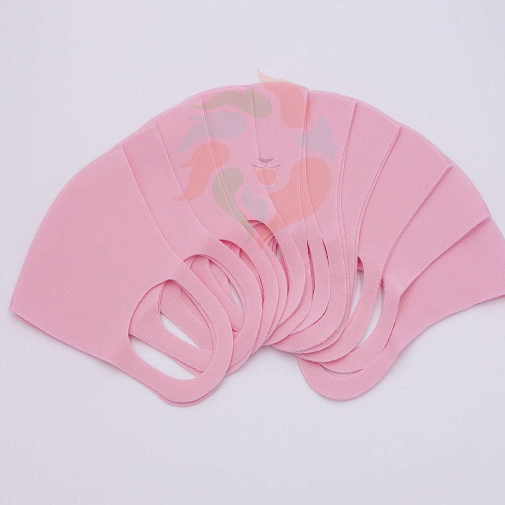 [100 PACK] Pink Face Mask 1-LAYER Fabric S/M