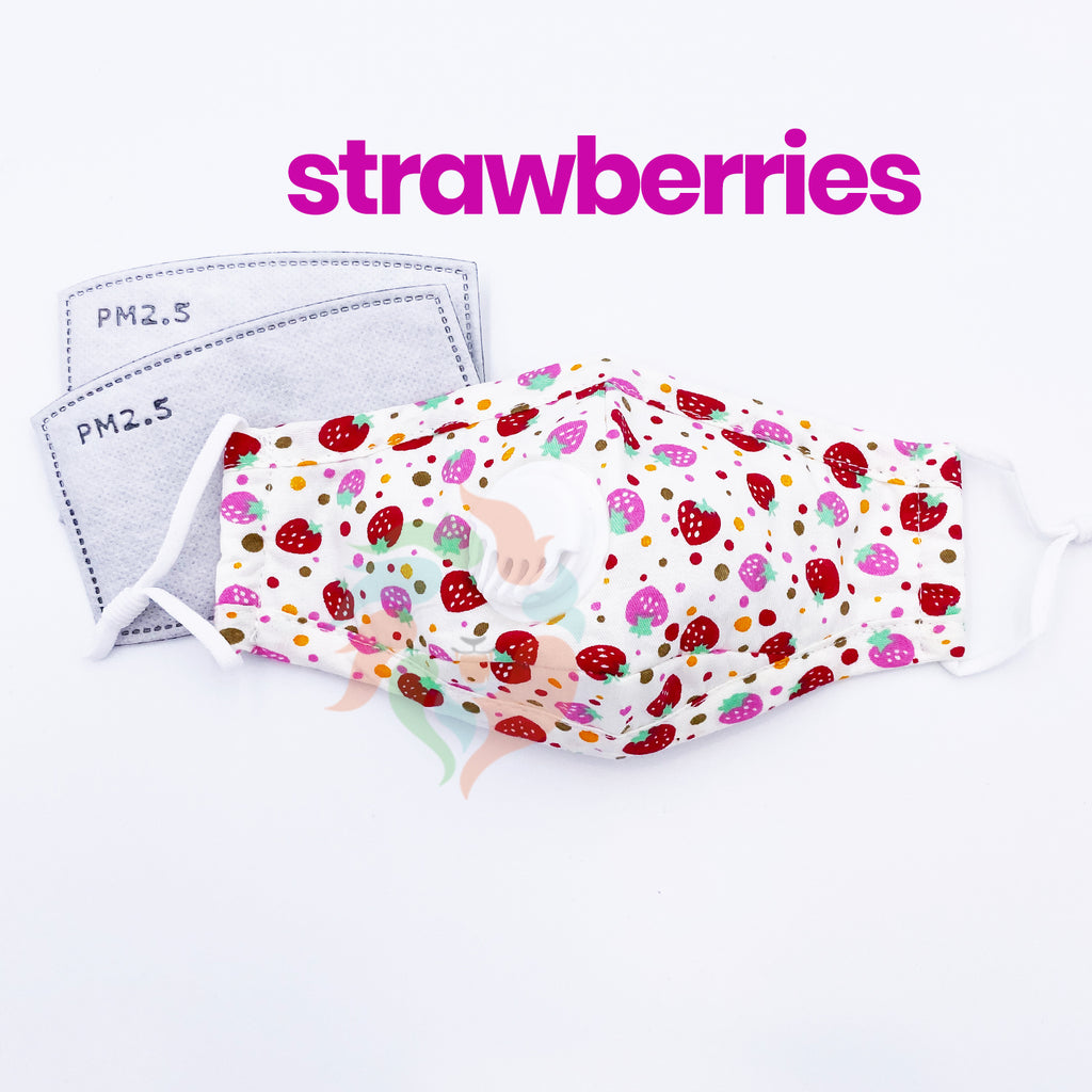 [50 PACK] Strawberries Kids Cotton Mask