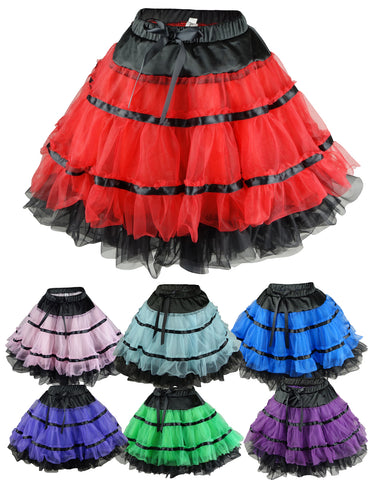 Red Tulle Ballet Petticoat Tutu Skirt