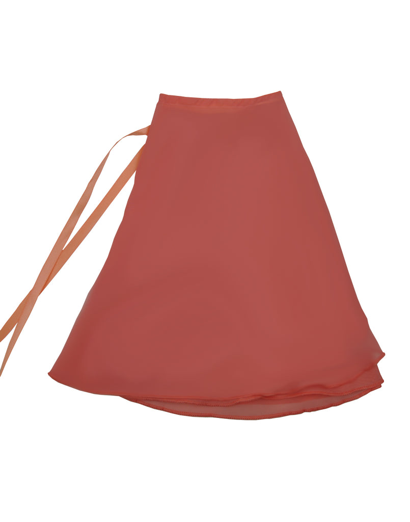 Coral Child Sheer Chiffon Wrap Skirt