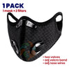 BLACK Mesh Cycling Mask Valves + 2 Filters