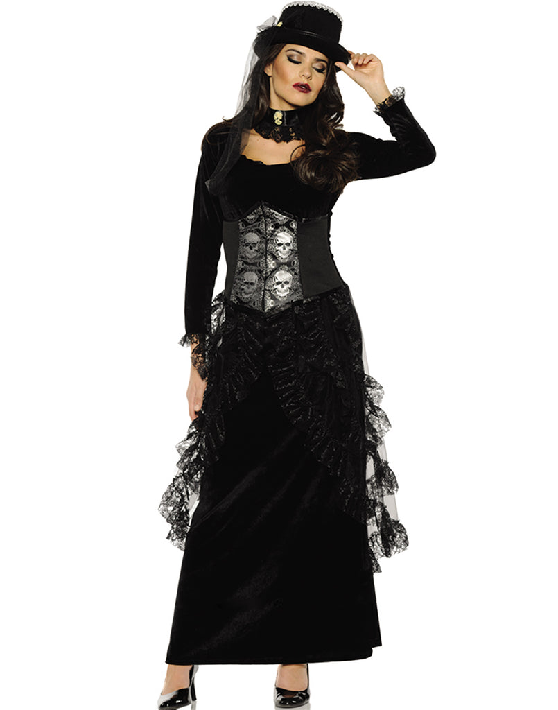 Dark Mistress Womens Gothic Victorian Witch Halloween Costume-S