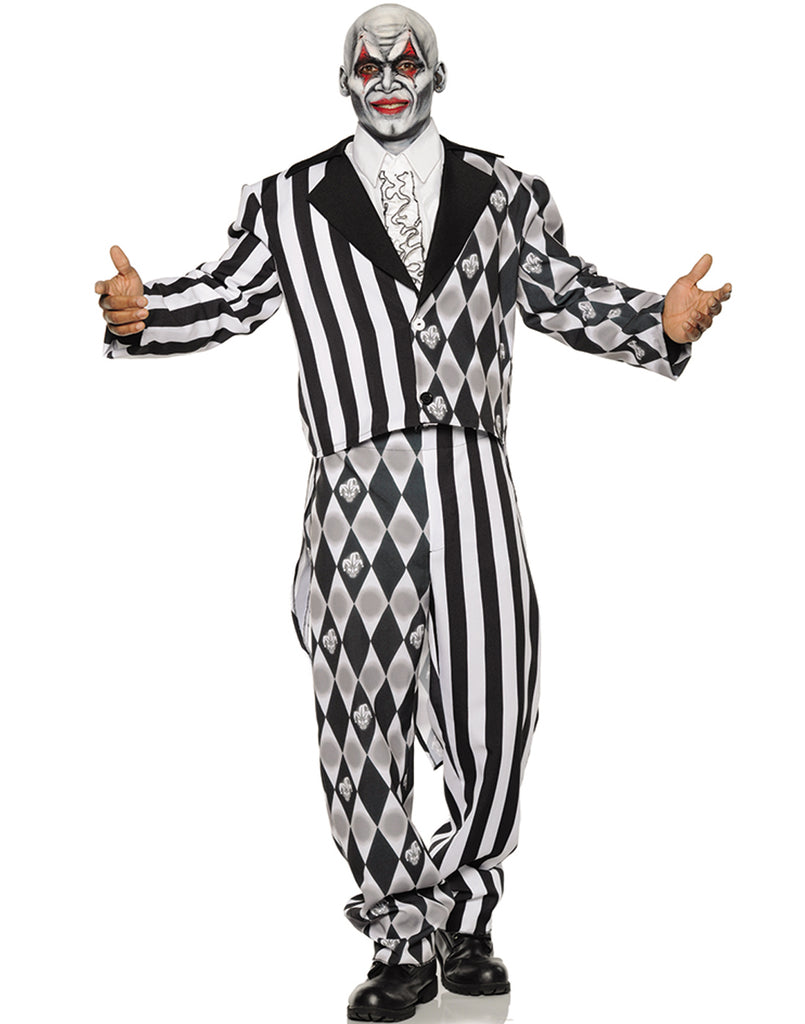 The Jester Mens Two Toned Clown Tuxedo Halloween Costume-Teen