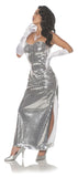 Diamond Womens Adult Sliver Diva Costume Dress
