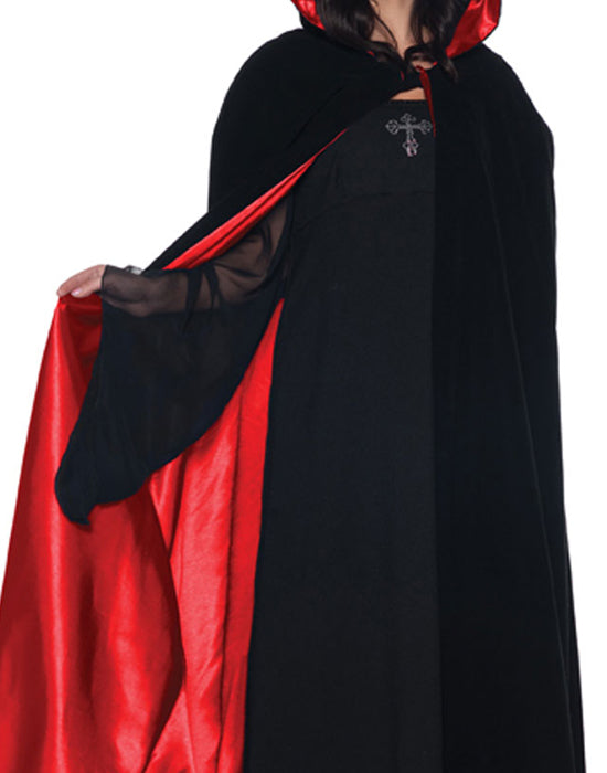 Gothic Black Red 63" Vampire Cloak