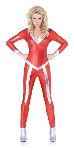 Shiny Red Metallic Fetish Bodysuit
